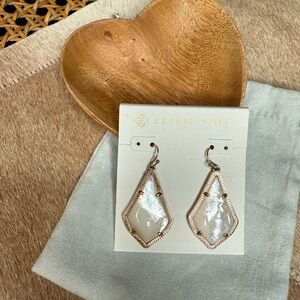 Kendra Scott Alex Rose Gold Iridescent White  Drop Earrings